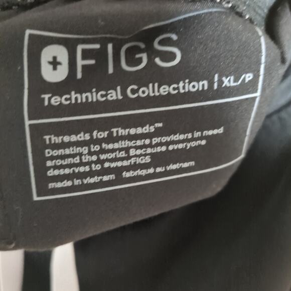 FIGS High Waisted Zamora Jogger Scrub Pants Black PO 1605 Women's Petite XL - Picture 4 of 6